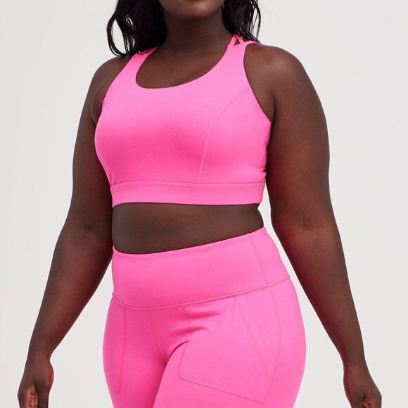 Torrid Low-Impact Wireless Strappy Back Active Sports Bra Pink Glow 3x - Picture 4 of 12